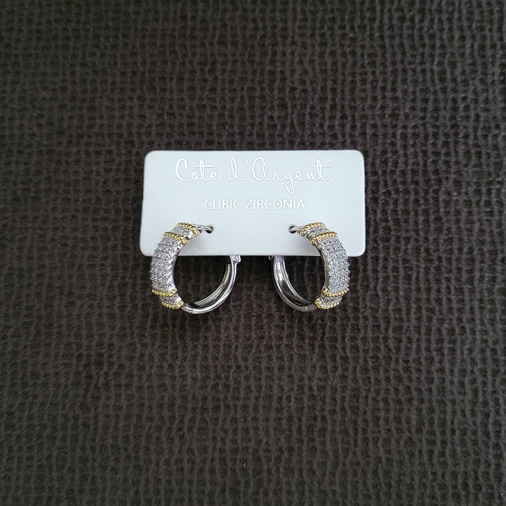Cote D'argent Cubic Zirconia Hoops - Nwt